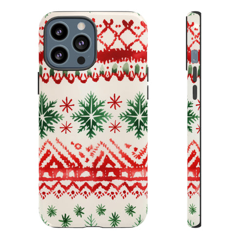 Watercolor Study of Christmas Patterns - Impact Resistant Phone Case iPhone 13 Pro Max Glossy